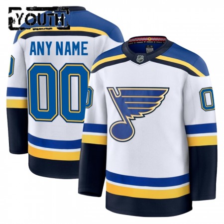 St. Louis Blues Hockeydrakt Custom Fanatics Premium 2024-25 Hvit Borte - Barn